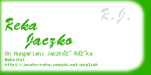 reka jaczko business card